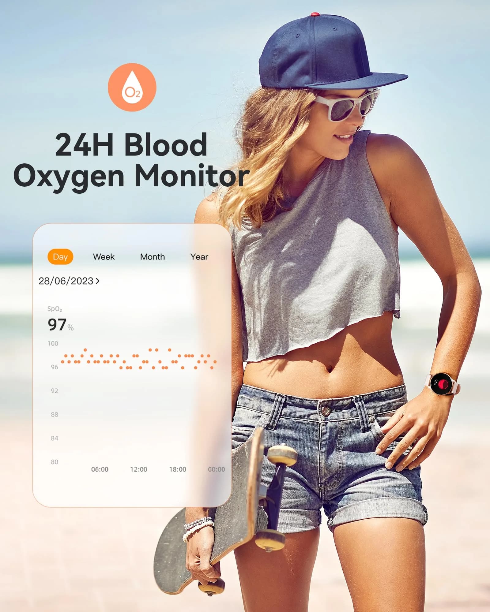 AGPTEK LW11 Smart Watch for Women | 50m Waterproof, 1.3" Display, 100+ Sports Modes - view 9