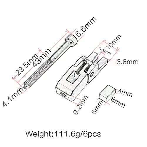 Alnicov Double Locking System Tremolo Saddles for Floyd Rose Guitar (6-Piece Set, Black) | Secure Tuning Stability thumbnail 7