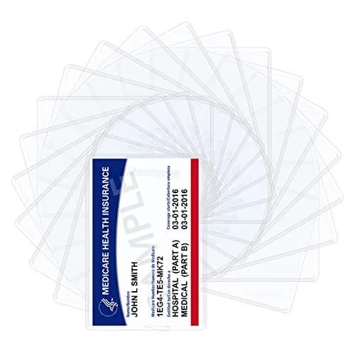 Wisdompro 20 Pack Card Document Sleeves | Clear PVC Wallet Protectors for Medicare & ID Cards thumbnail 2