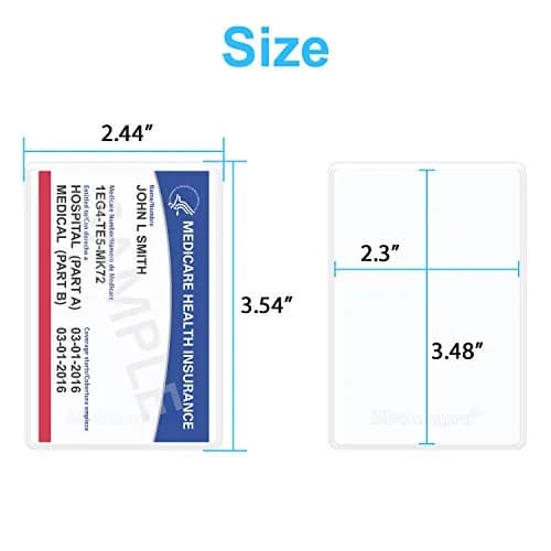 Wisdompro 20 Pack Card Document Sleeves | Clear PVC Wallet Protectors for Medicare & ID Cards thumbnail 3
