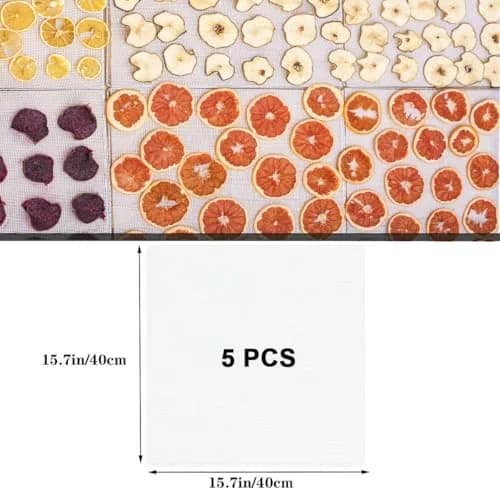 Cystarry Food Dehydrator Sheets 15.7" x 15.7" | Reusable Silicone Mesh for Fruit & Vegetables thumbnail 3