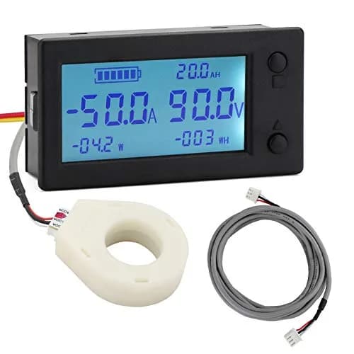 DROK Battery Monitor, Amp Volt Power Watt Meter DC 0-300V 200A | Digital Voltage & Current Meter with Hall Sensor thumbnail 1
