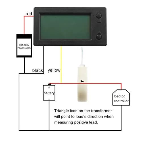 DROK Battery Monitor, Amp Volt Power Watt Meter DC 0-300V 200A | Digital Voltage & Current Meter with Hall Sensor thumbnail 4