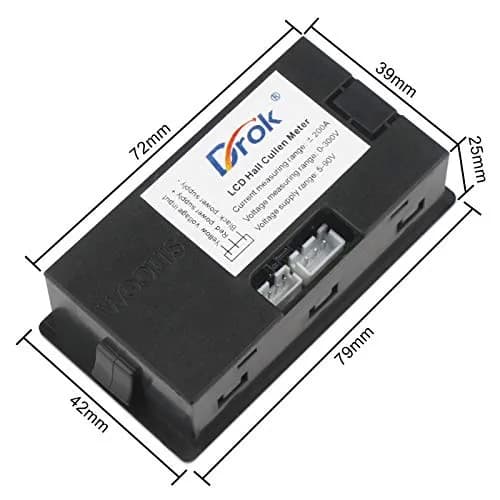 DROK Battery Monitor, Amp Volt Power Watt Meter DC 0-300V 200A | Digital Voltage & Current Meter with Hall Sensor thumbnail 7