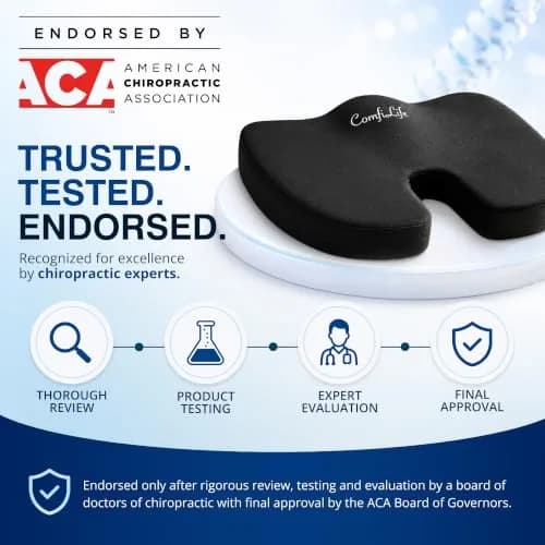 ComfiLife Black Gel Memory Foam Seat Cushion | Large Size for Back & Sciatica Relief thumbnail 3