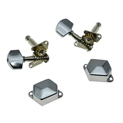 KAISH 6 Inline Semi-Closed Guitar Tuning Keys Pegs Chrome | 8mm Post Hole thumbnail 6