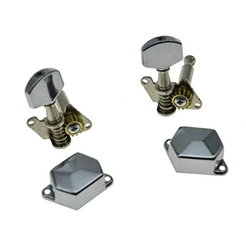 KAISH 6 Inline Semi-Closed Guitar Tuning Keys Pegs Chrome | 8mm Post Hole thumbnail 7
