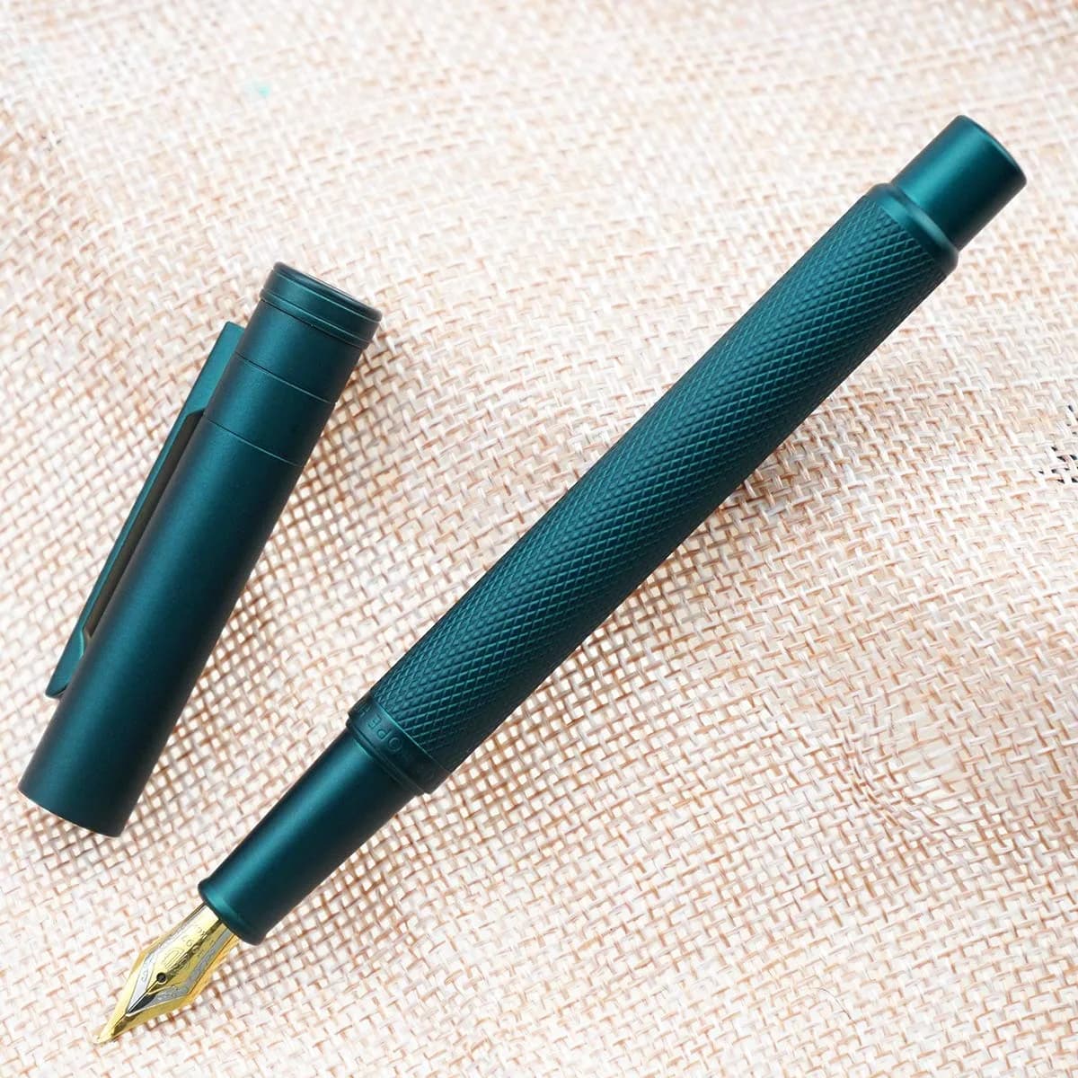 Asvine Dark Green Forest Fountain Pen Fine Nib Classic Design with Converter and Metal Pen Case Set | Smooth Ink Flow Writing Instrument - view 8
