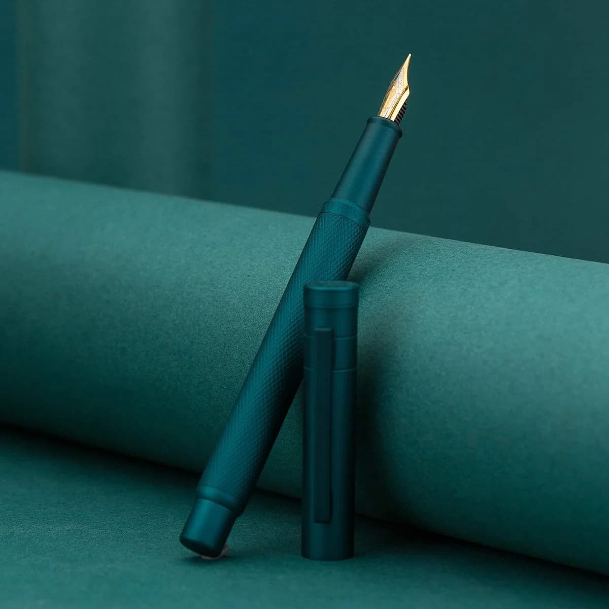 Asvine Dark Green Forest Fountain Pen Fine Nib Classic Design with Converter and Metal Pen Case Set | Smooth Ink Flow Writing Instrument - view 2