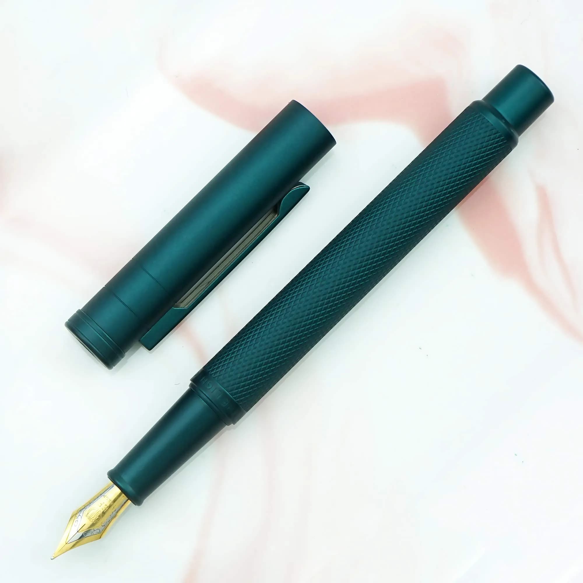Asvine Dark Green Forest Fountain Pen Extra Fine Nib Classic Design with Converter and Metal Pen Case Set | Smooth Ink Flow Writing Instrument - view 7