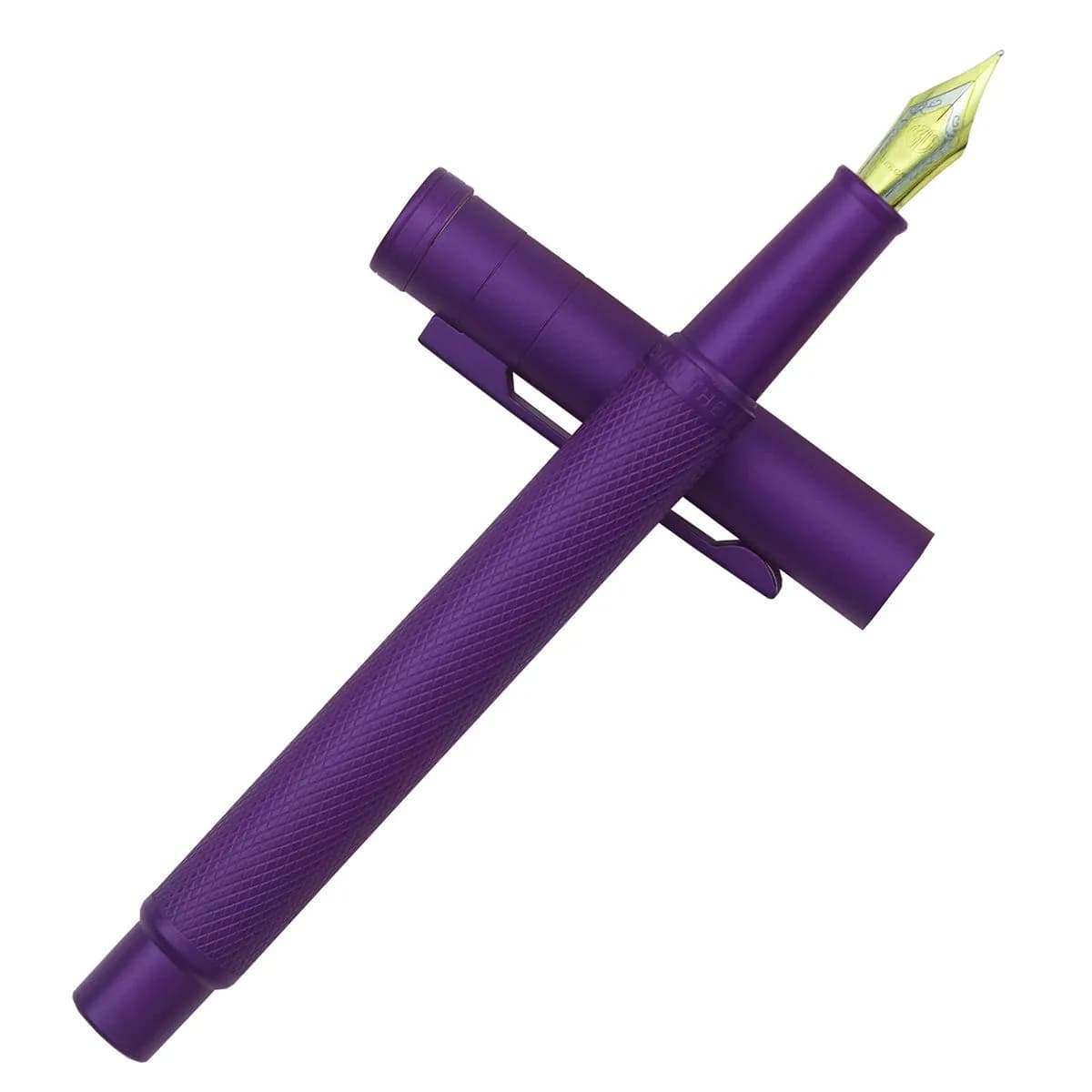 Asvine Purple Forest Fountain Pen Extra Fine Nib Classic Design with Converter and Metal Pen Case Set | Smooth Ink Flow - view 5