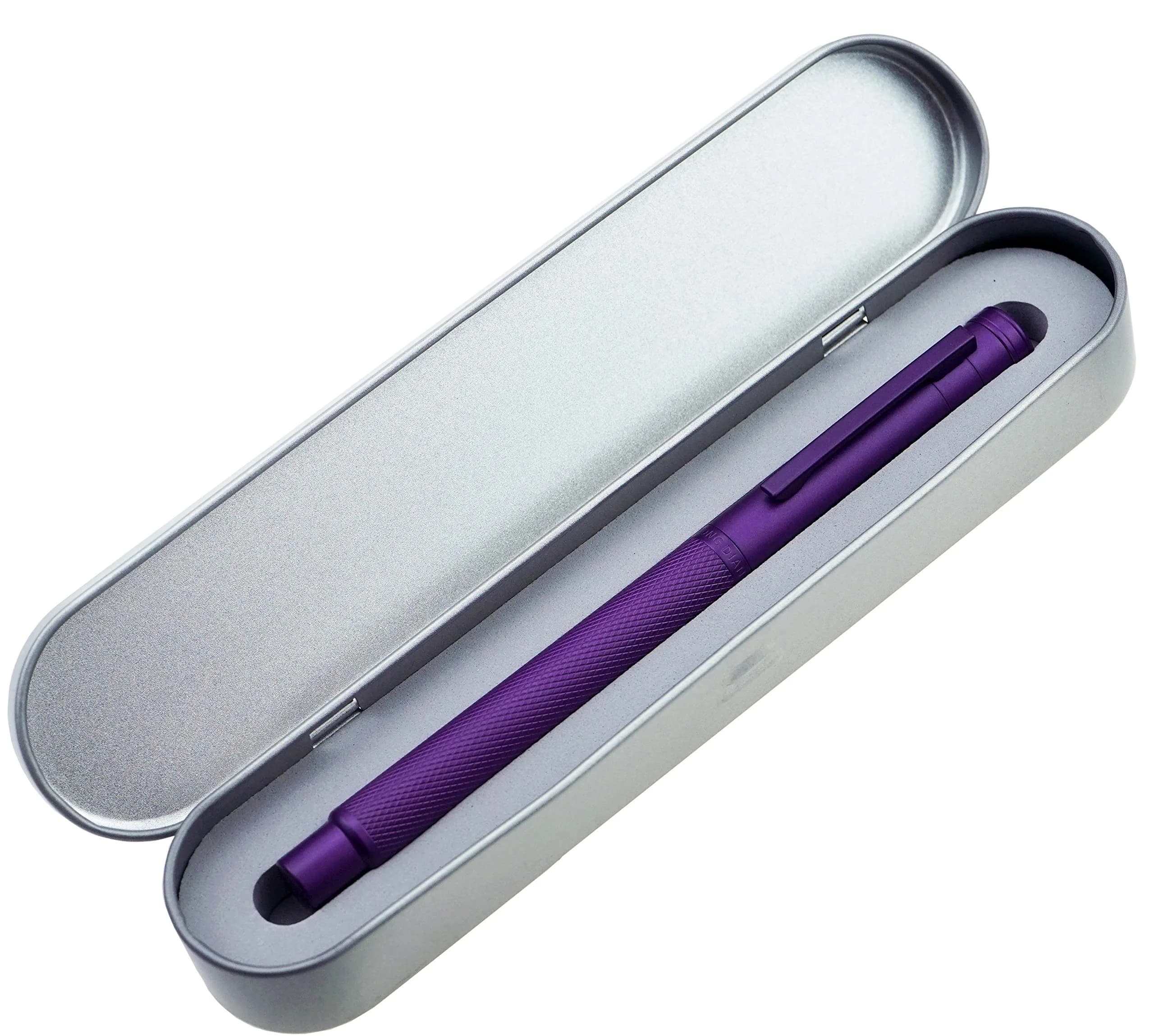 Asvine Purple Forest Fountain Pen Extra Fine Nib Classic Design with Converter and Metal Pen Case Set | Smooth Ink Flow - view 6