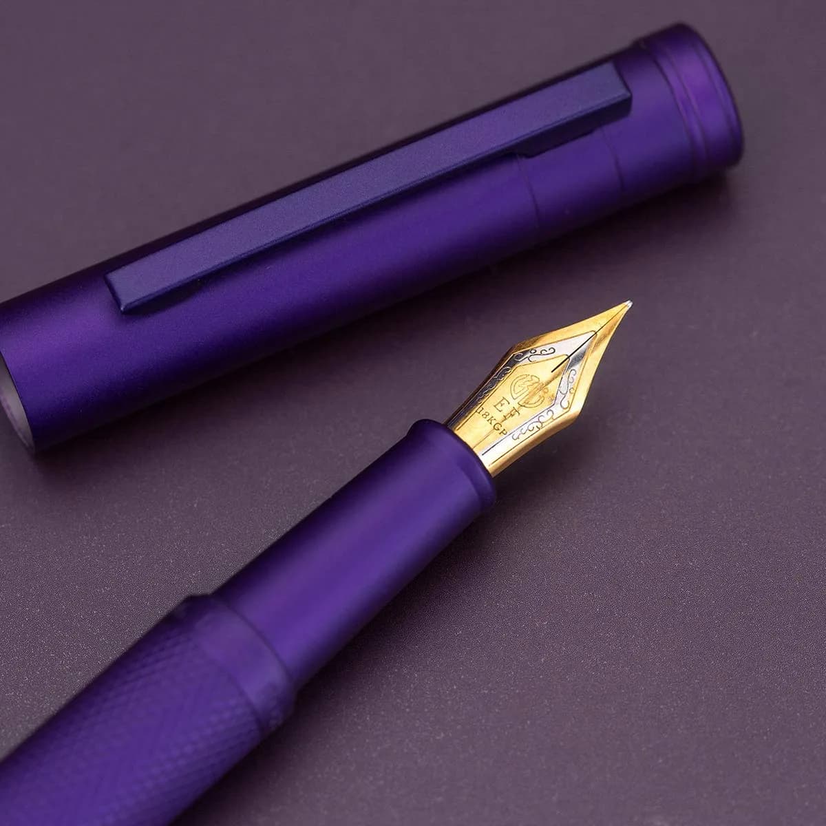 Asvine Purple Forest Fountain Pen Extra Fine Nib Classic Design with Converter and Metal Pen Case Set | Smooth Ink Flow - view 4
