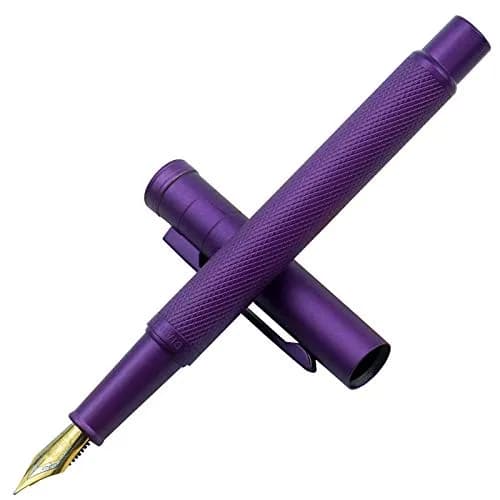 Asvine Purple Forest Fountain Pen Fine Nib Classic Design with Converter and Metal Pen Case Set | Smooth Ink Flow thumbnail 8