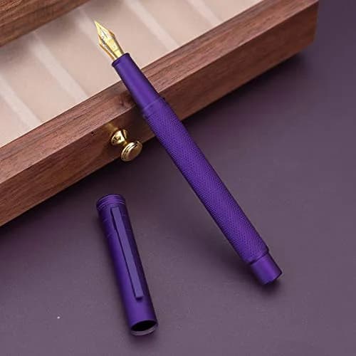 Asvine Purple Forest Fountain Pen Fine Nib Classic Design with Converter and Metal Pen Case Set | Smooth Ink Flow thumbnail 3