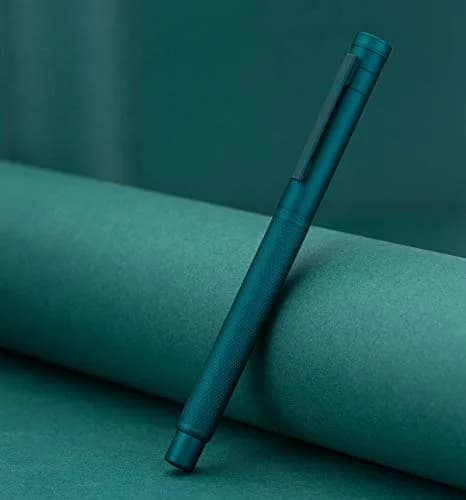 Asvine Dark Green Fude Pen, Bent Nib Fountain Pen Calligraphy (Fine to Broad) with Converter and Metal Pen Case Set | Smooth Ink Flow Writing Instrument thumbnail 7