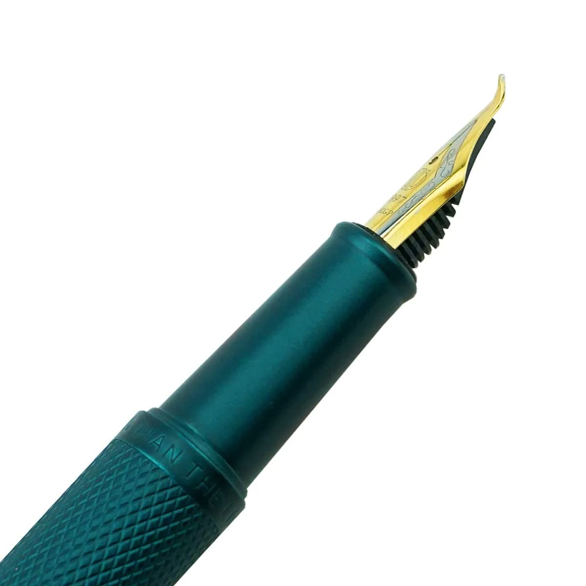 Asvine Dark Green Fude Pen, Bent Nib Fountain Pen Calligraphy (Fine to Broad) with Converter and Metal Pen Case Set | Smooth Ink Flow Writing Instrument - view 4