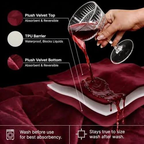 Liberator Lush Throw Moisture-Resistant Blanket | Luxuriously Soft, Travel Size, Merlot thumbnail 8