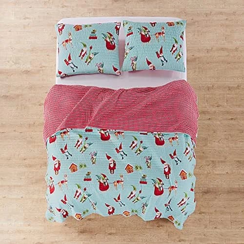 Levtex Home Gnome for the Holidays King Quilt 102x86in | Reversible Microfiber Christmas Decor thumbnail 4