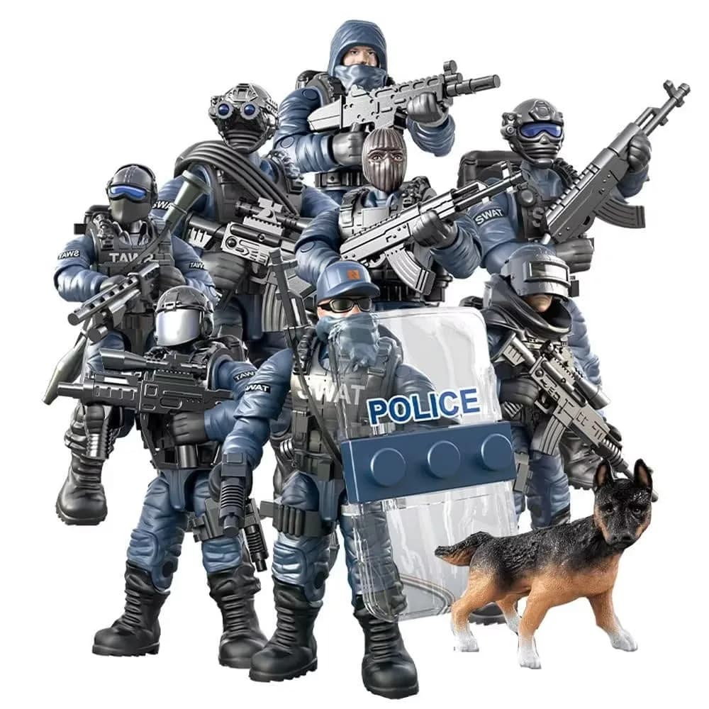 YEIBOBO ! Special Forces Mini Military Action Figure with Weapons & Accessories | 1:36 Scale, Movable Arms & Legs — Lightning Swat Team Xj-9902