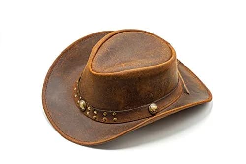 HADZAM Leather Cowboy Hat Also Worn as Outback Hat | Vintage Australian Style for Men & Women thumbnail 8