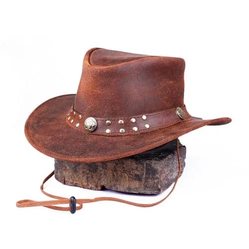 HADZAM Leather Cowboy Hat Also Worn as Outback Hat | Vintage Australian Style (70-120 chars) thumbnail 9