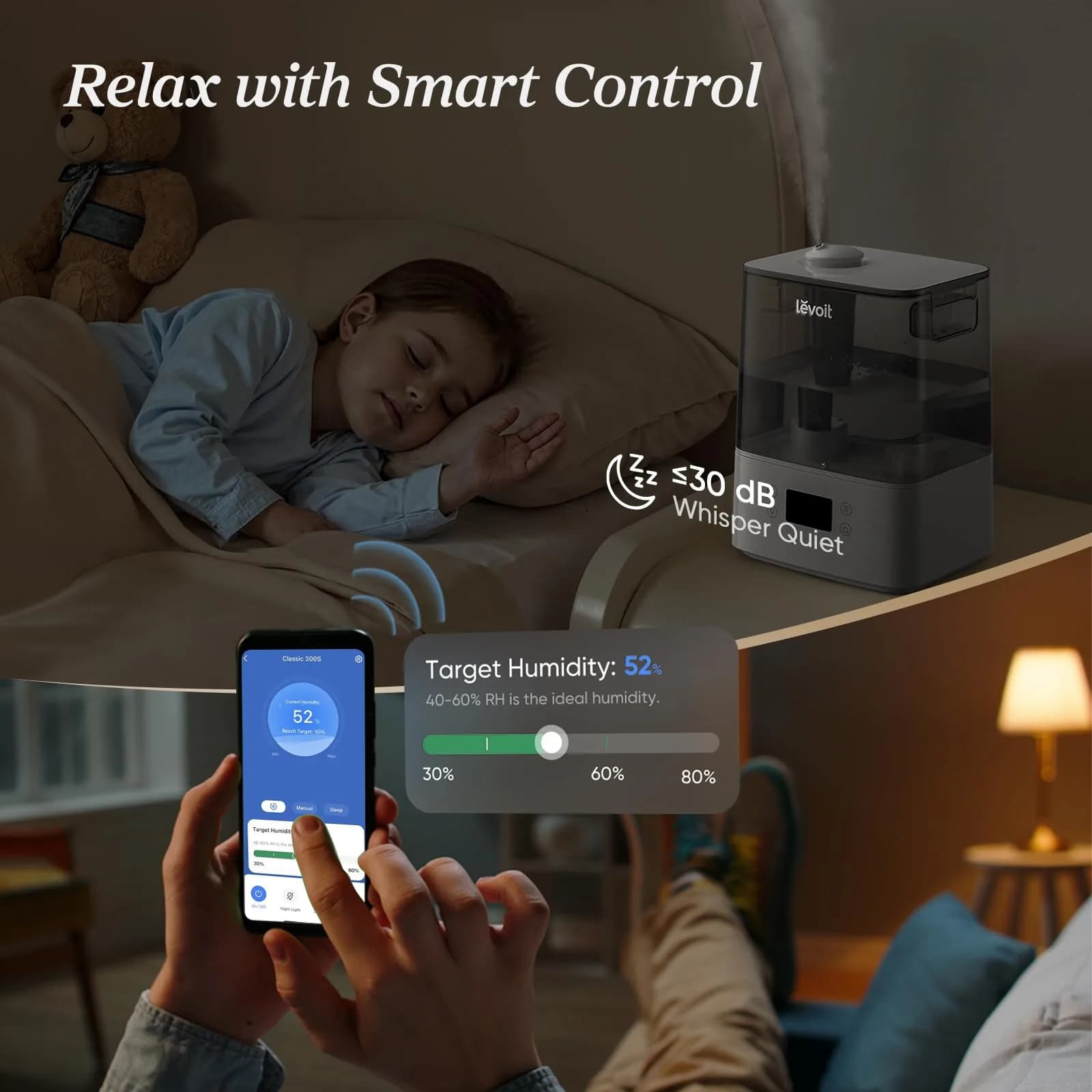 Levoit Classic 300S Smart Humidifier 6L (2000ml/day) | Quiet Operation for Large Rooms up to 505 sq ft - view 5