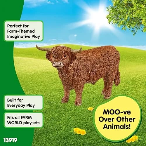 Schleich Farm World Highland Bull Toy Figurine 156 g (5.5 oz) | ASTM-Tested for Kids Ages 3+ thumbnail 6