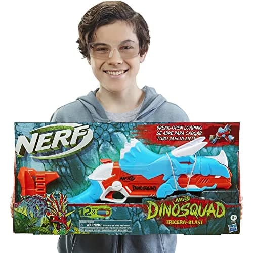 Nerf DinoSquad Tricera-Blast Dart Blaster | Dinosaur Kids Toy for 8+ | Foam Blaster with 12 Darts thumbnail 9