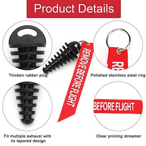 Coitak Muffler Exhaust Wash Plug for Motorcycle, 0.6"-1.5" | Water & Dirt Blocker for 2 Stroke Bikes thumbnail 3