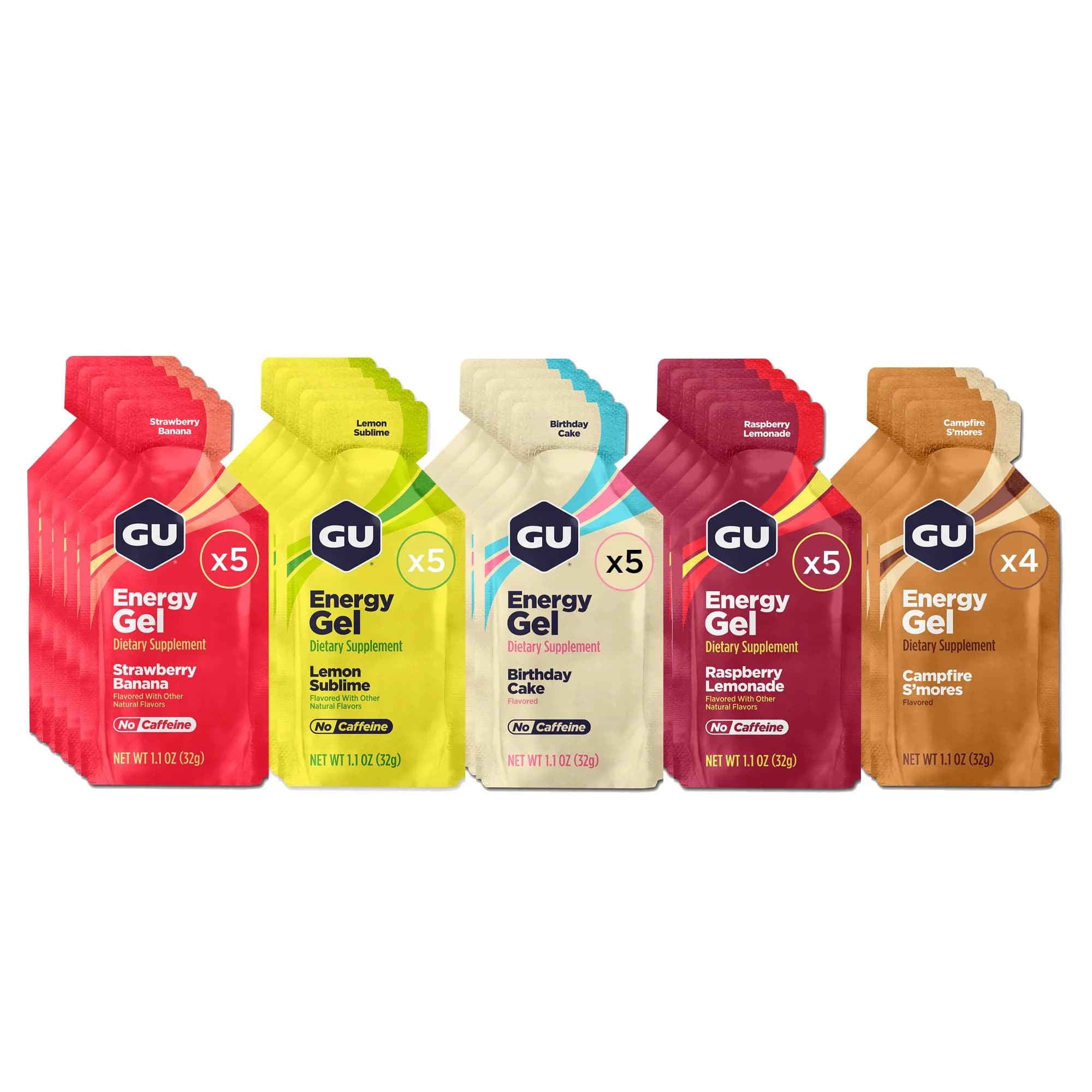 GU Energy Original Energy Gels Caffeine-Free Variety Pack 24 Count | Dual Source Energy for Athletes - main product image