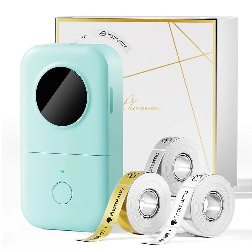 Phomemo D30 Portable Thermal Label Printer Green | 203dpi Resolution, Bluetooth 4.0, 10m Wireless