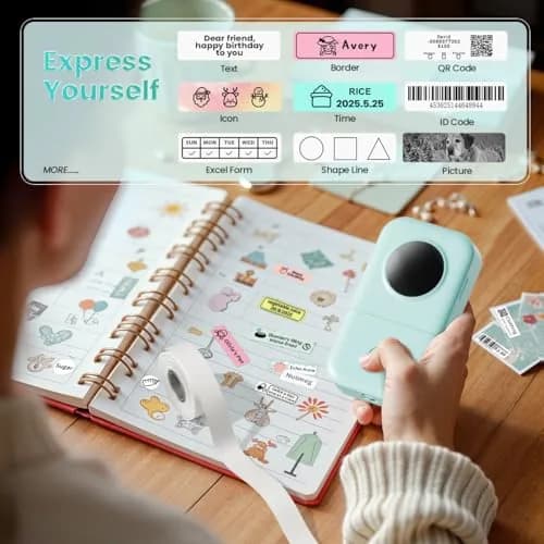 Phomemo D30 Portable Thermal Label Printer Green | 203dpi Resolution, Bluetooth 4.0, 10m Wireless thumbnail 2