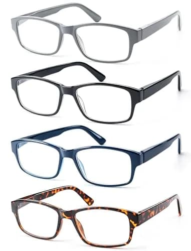 HEEYYOK Oversized Reading Glasses Men 4 Pack XXL Wide Reader 150mm (5.9") | Spring Hinge Comfort Fit thumbnail 4