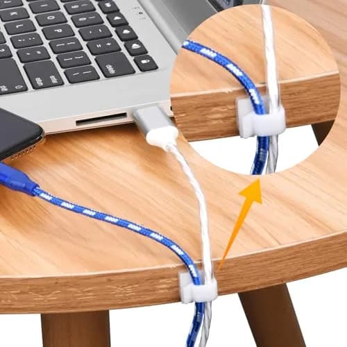 SOULWIT 50 Pcs Self Adhesive Cable Management Clips, White | Organize TV PC Laptop Ethernet Cables thumbnail 6