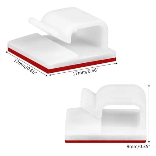 SOULWIT 50 Pcs Self Adhesive Cable Management Clips, White | Organize TV PC Laptop Ethernet Cables thumbnail 3