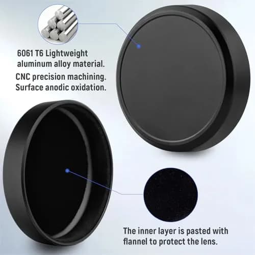Haoge Metal Lens Cap for Fujifilm X100V | Aluminum, Black, 54mm | Compatible with Haoge LH-X54B Lens Hood thumbnail 3