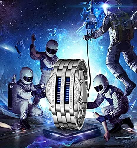 MASTOP Binary Matrix Blue LED Digital Watch for Men | 40mm Case, 30m Water Resistant thumbnail 6