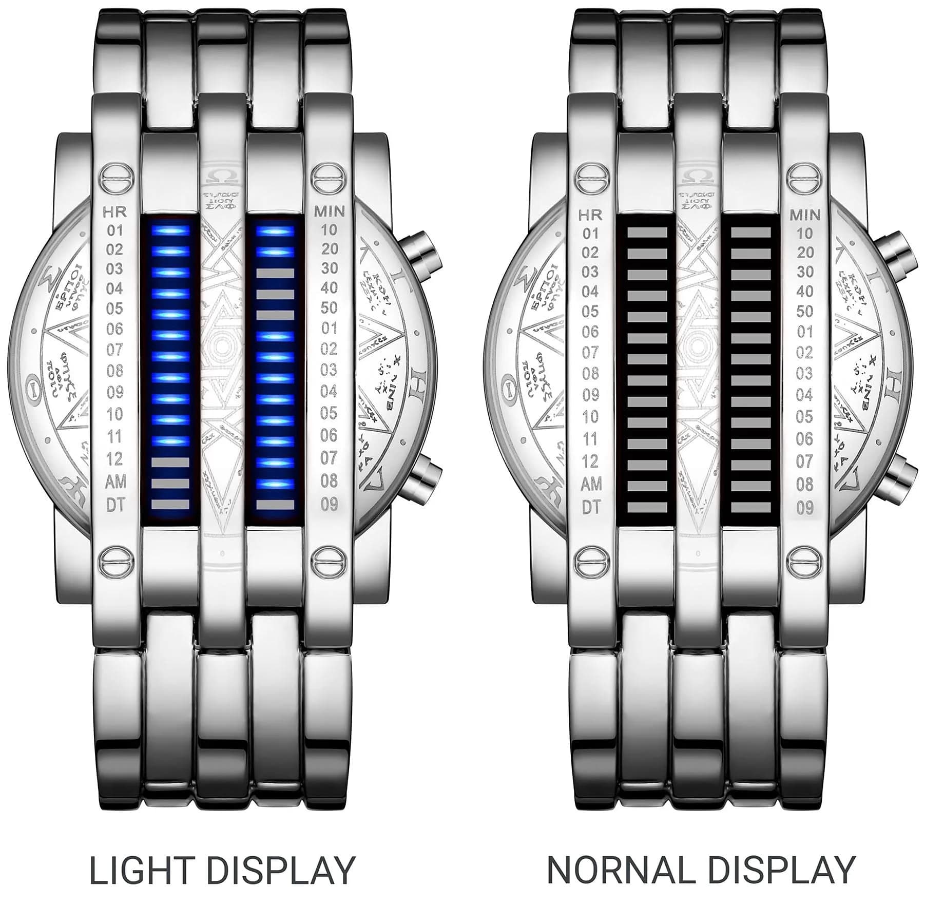 MASTOP Binary Matrix Blue LED Digital Watch for Men | 40mm Case, 30m Water Resistant - view 2