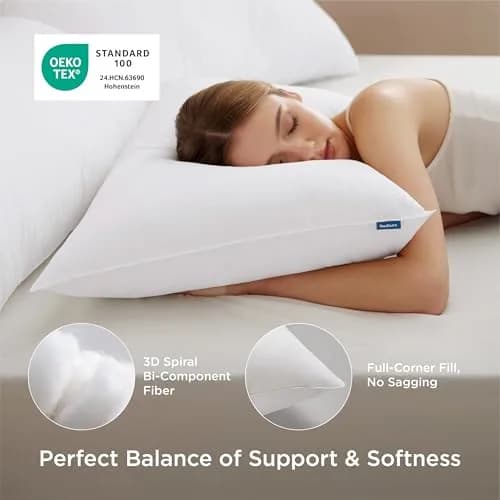 Bedsure Pillow Queen Size Set of 2 | Plush, OEKO-TEX Certified for Ultimate Comfort thumbnail 4