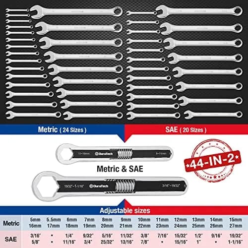 DURATECH Adjustable Wrench Set, 8-inch & 10-inch | Versatile, Drop Forged, ANSI Exceeds thumbnail 2