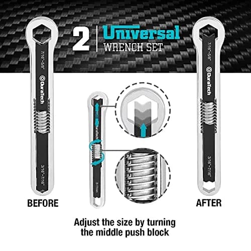 DURATECH Adjustable Wrench Set, 8-inch & 10-inch | Versatile, Drop Forged, ANSI Exceeds thumbnail 3