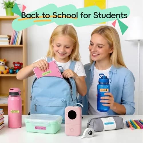 Phomemo D30 Portable Label Maker Pink | Bluetooth Mini Printer for Home School Office thumbnail 2