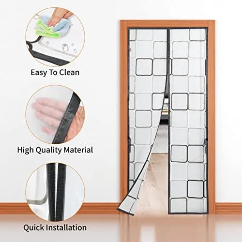 PICK FOR LIFE Insulated Door Curtain 32x80 inch Magnetic Thermal & Insulation Cover | Self-Closing Privacy Screen for Cold/Heat thumbnail 6