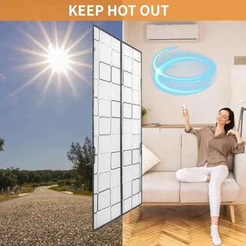 PICK FOR LIFE Insulated Door Curtain 32x80 inch Magnetic Thermal & Insulation Cover | Self-Closing Privacy Screen for Cold/Heat thumbnail 3