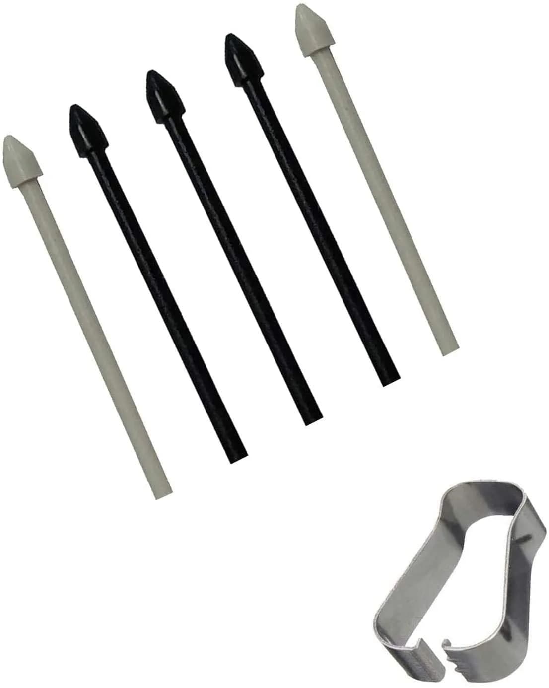 ubrokeifixit Replacement Stylus Pen Tips for Samsung Galaxy Tab S7/S7+ 11"/12.4" (5 Tips + 1 Tweezer, Black/Gray) — S7 Tips-Black