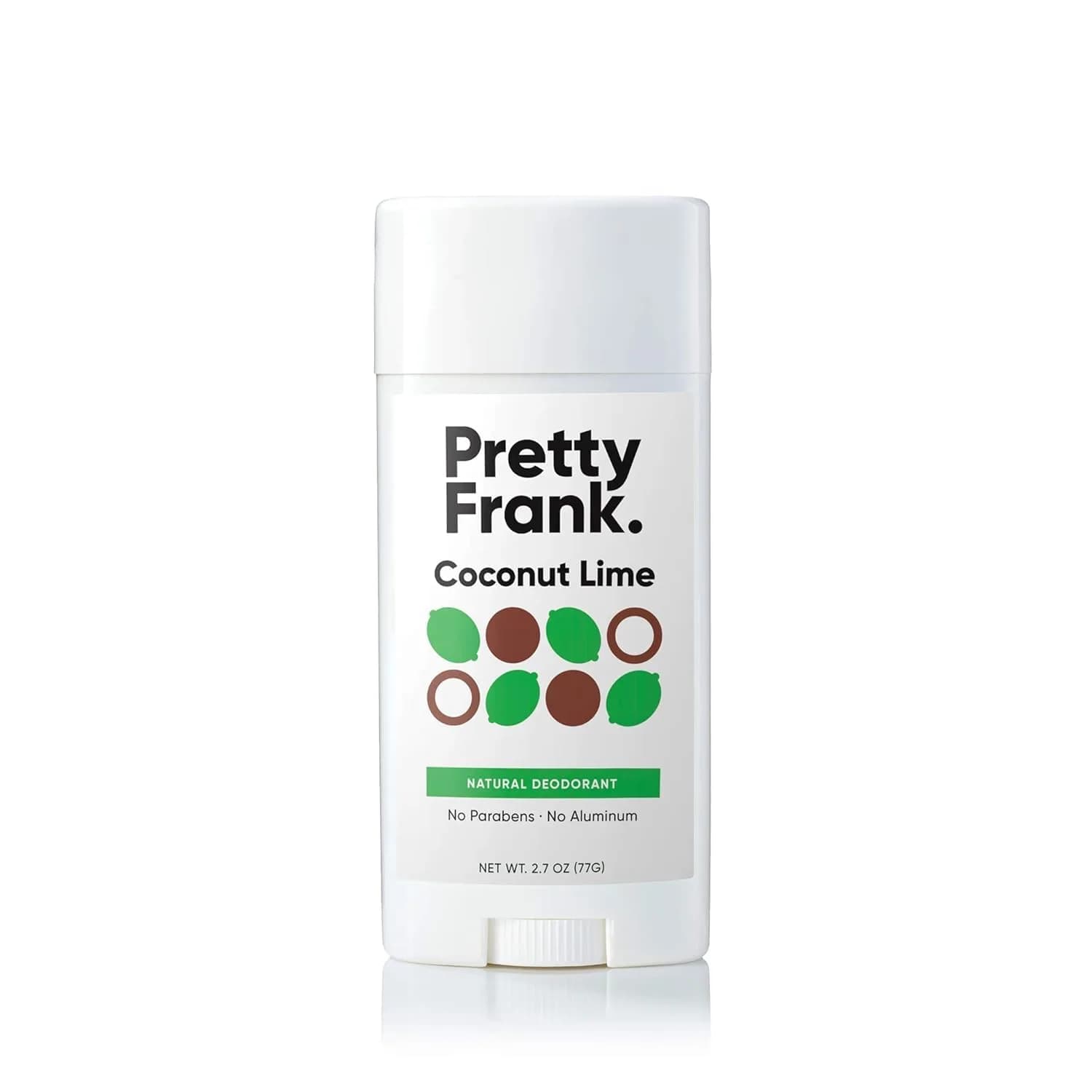 PRETTY FRANK Natural Aluminum-Free Deodorant Stick, Coconut Lime | All-Day Odor Control & Nourishment