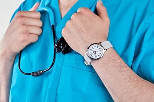 Speidel Original Scrub Watch™ for Nurses, Waterproof 50M, Pink Silicone Band, 38mm Dial thumbnail 4