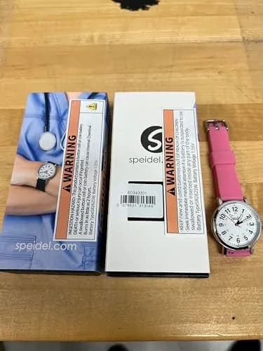 Speidel Original Scrub Watch™ for Nurses, Waterproof 50M, Pink Silicone Band, 38mm Dial thumbnail 9