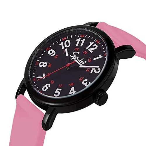 Speidel Original Scrub Watch™ for Nurses, Waterproof 50M, Pink Silicone Band, 38mm Dial thumbnail 2